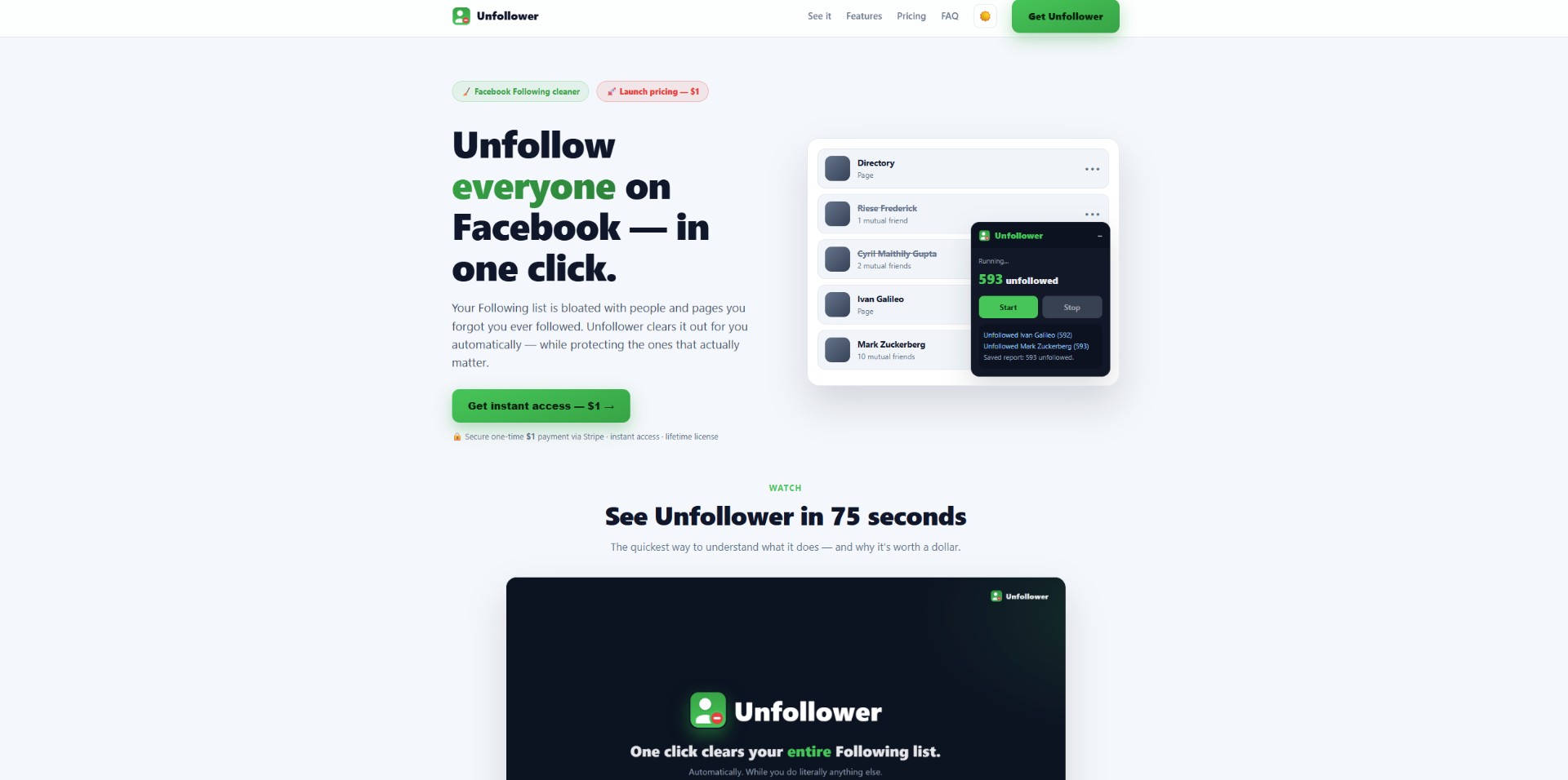 Unfollower website
