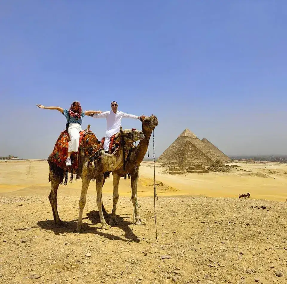 Jon and Aunkita Vaughn at the Pyramids of Giza, Egypt