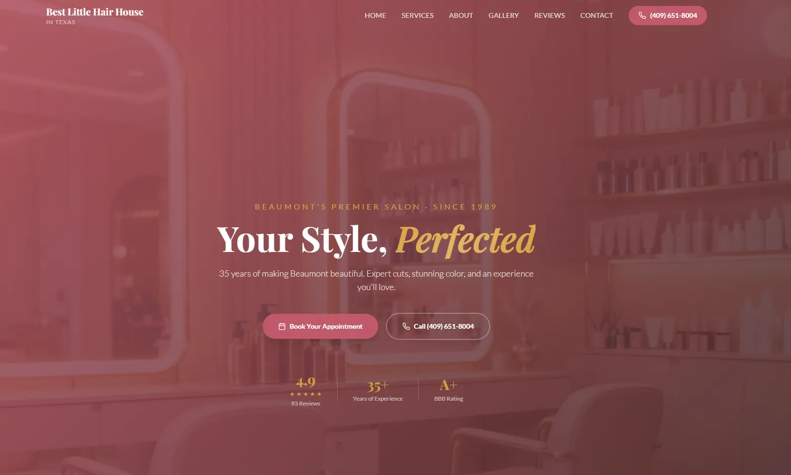 Best Little Hair House in Texas website