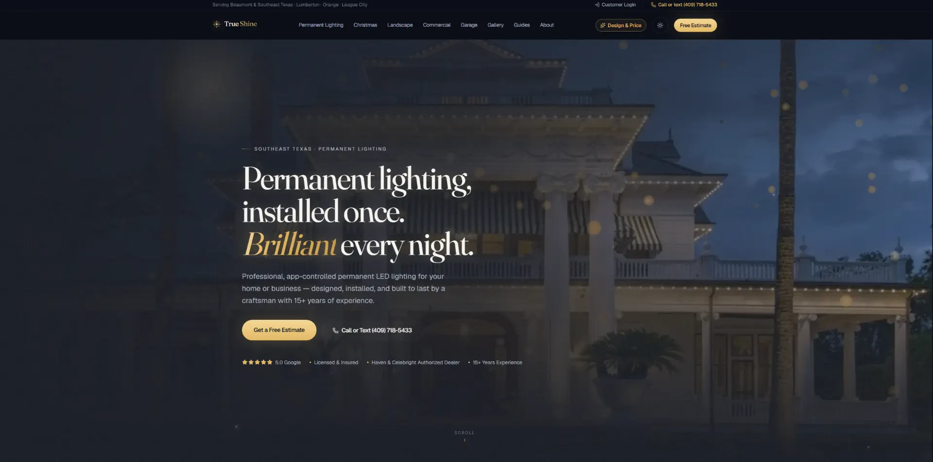 True Shine Lighting website